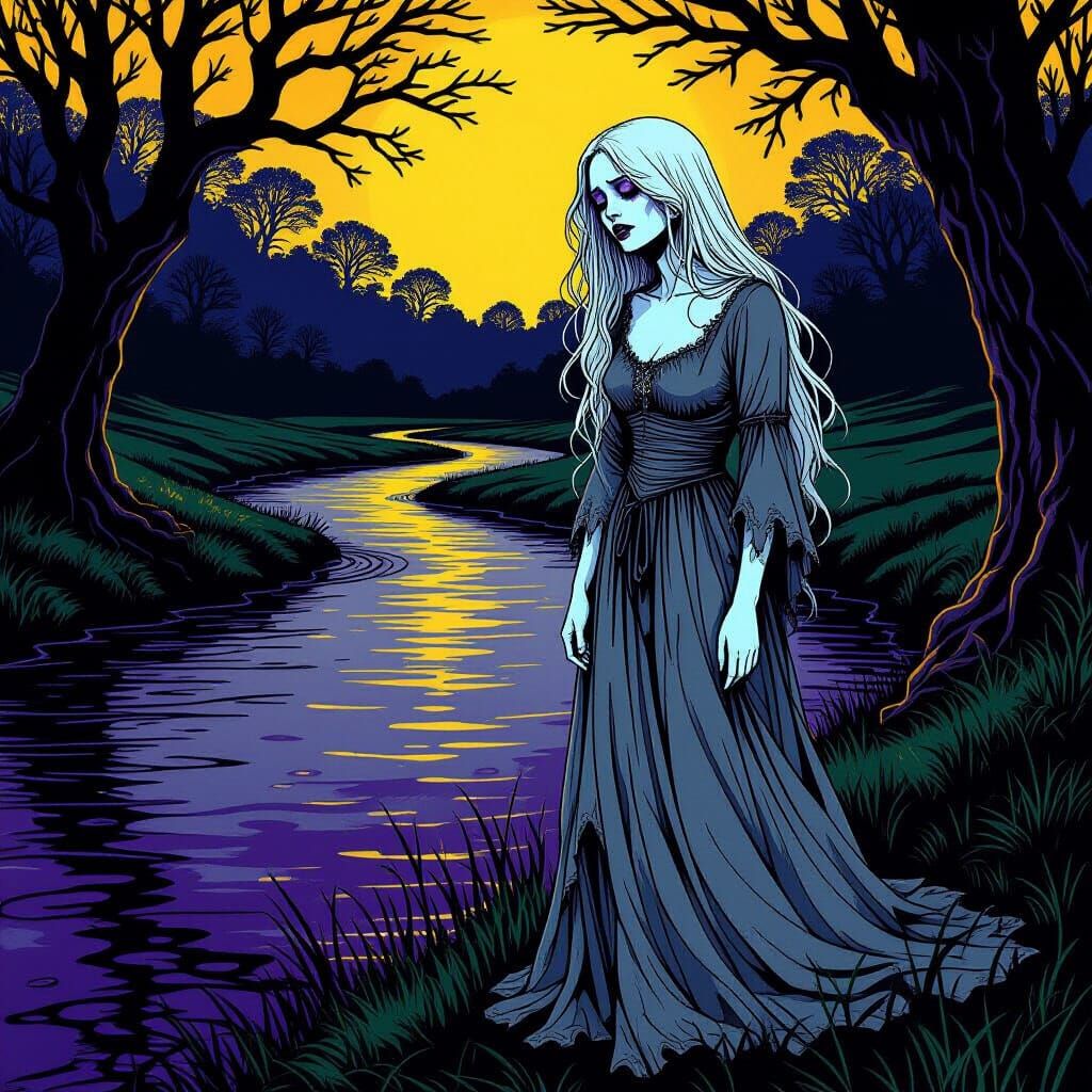 Beautiful Banshee by Dark River in Tattered Gray Gown