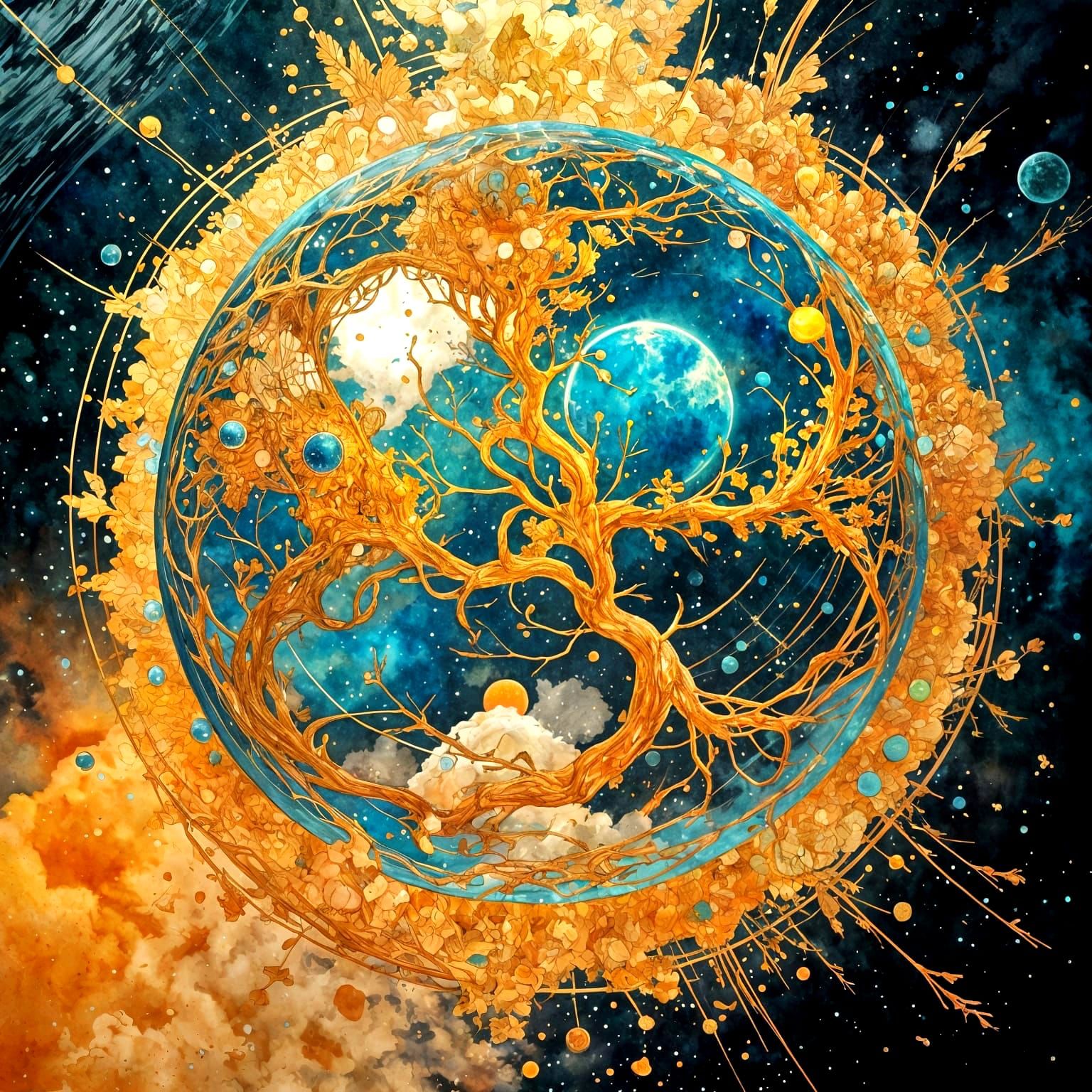 Sparkling Anime Landscape in Watercolor Style