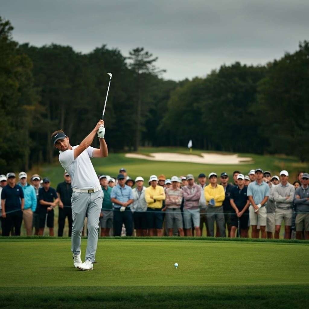 Golfer's Focus: A Cinematic Golfing Scene