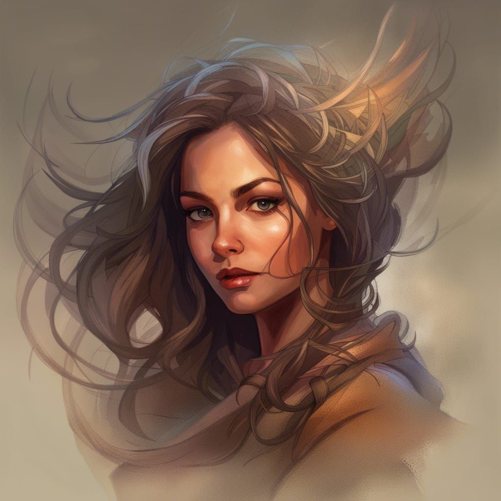 real extremely beautiful funny face of bohemian  in summer a...