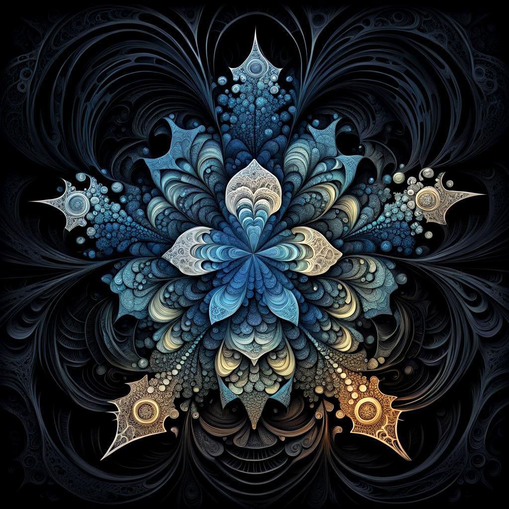 Fractal Zentangle Mandelbulb in Comic Book Art Style