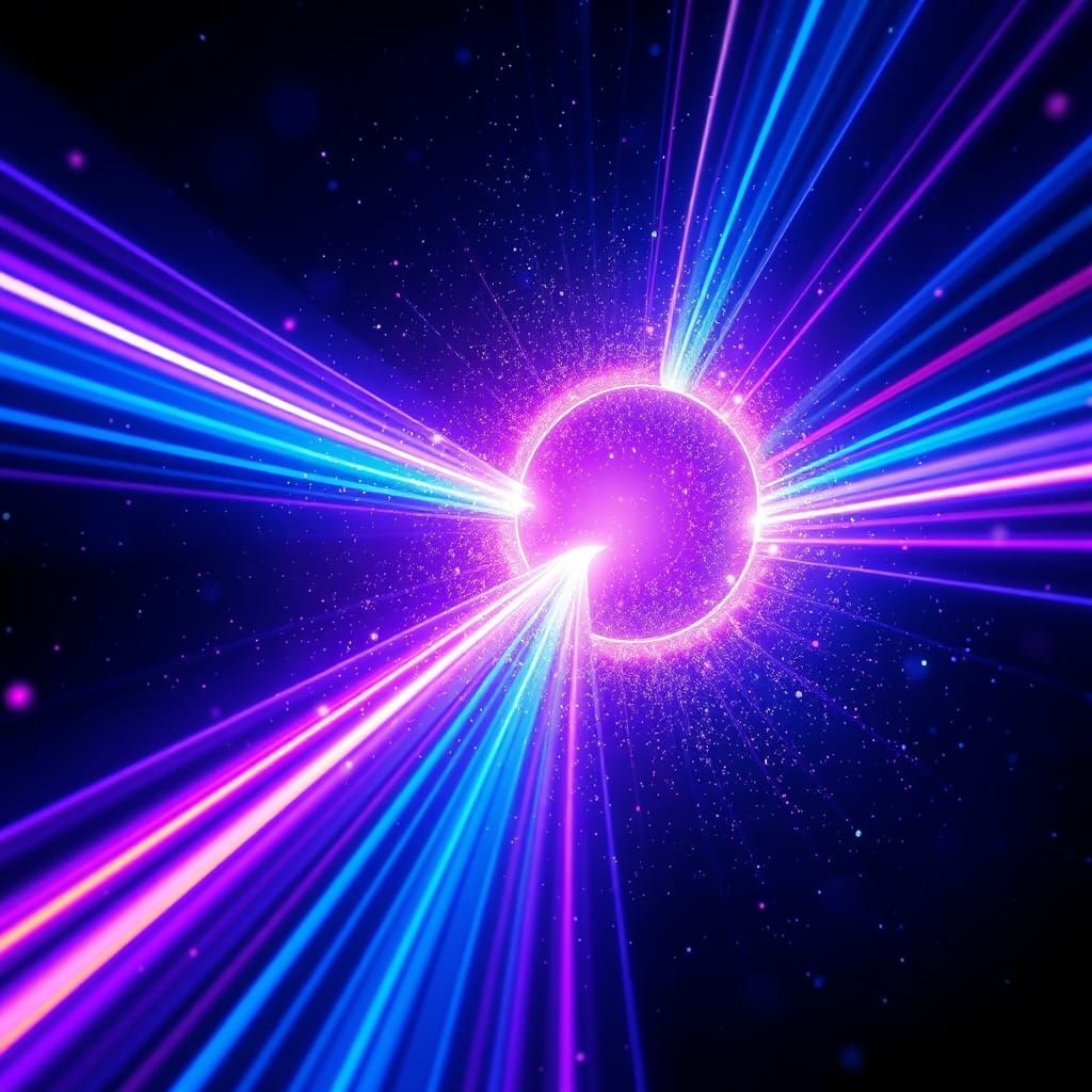 Pulsating Neon Portal in Cosmic Background