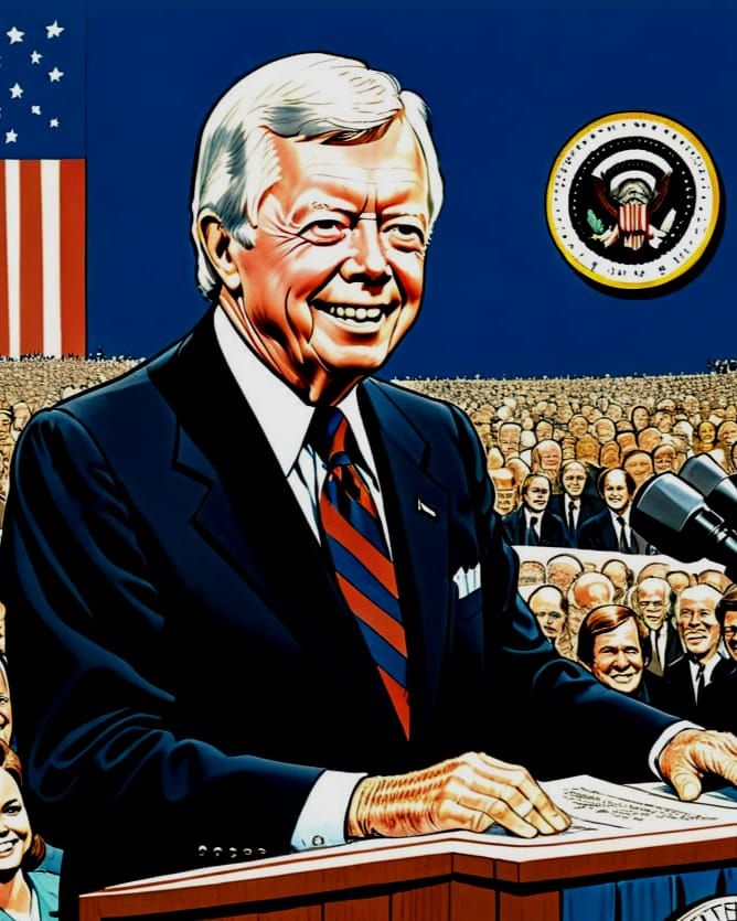 Jimmy Carter's Inauguration as a Comic Book Panel