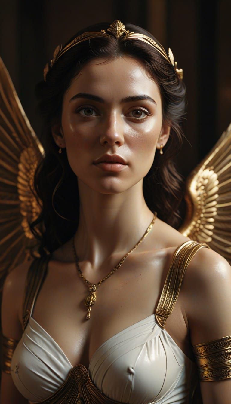 Porcelain Isis Woman in Caravaggio Style