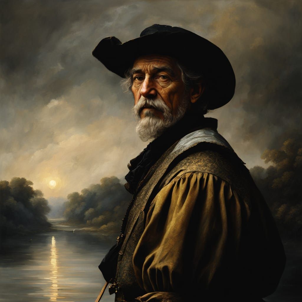 Dramatic Caravaggio-Inspired Fisherman in Warm Golden Light