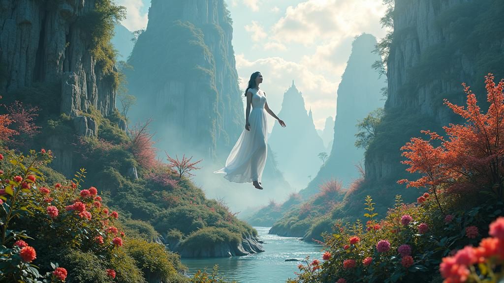 Ethereal Being in Harmonious Convergence of Nature and Machi...