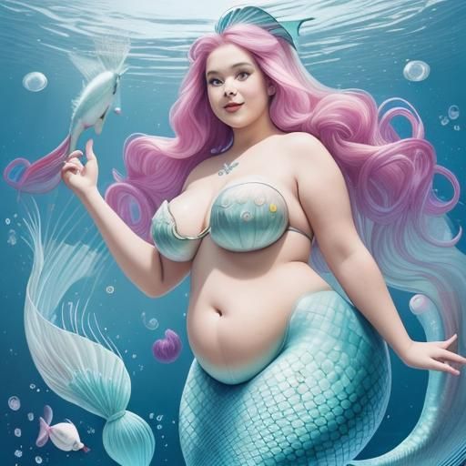 Plus Size Mermaid with Betta Fish Tail