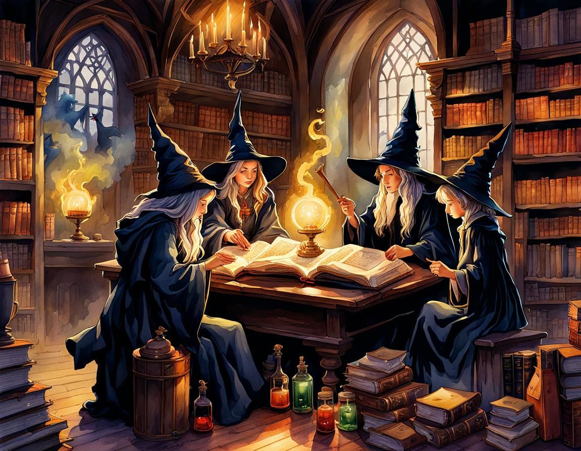 Young Wizards Study: Watercolor Splash Art