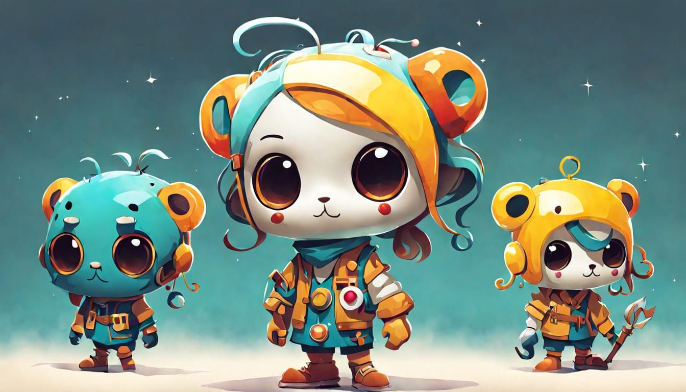 Adorable Kawaii Style Art Illustration