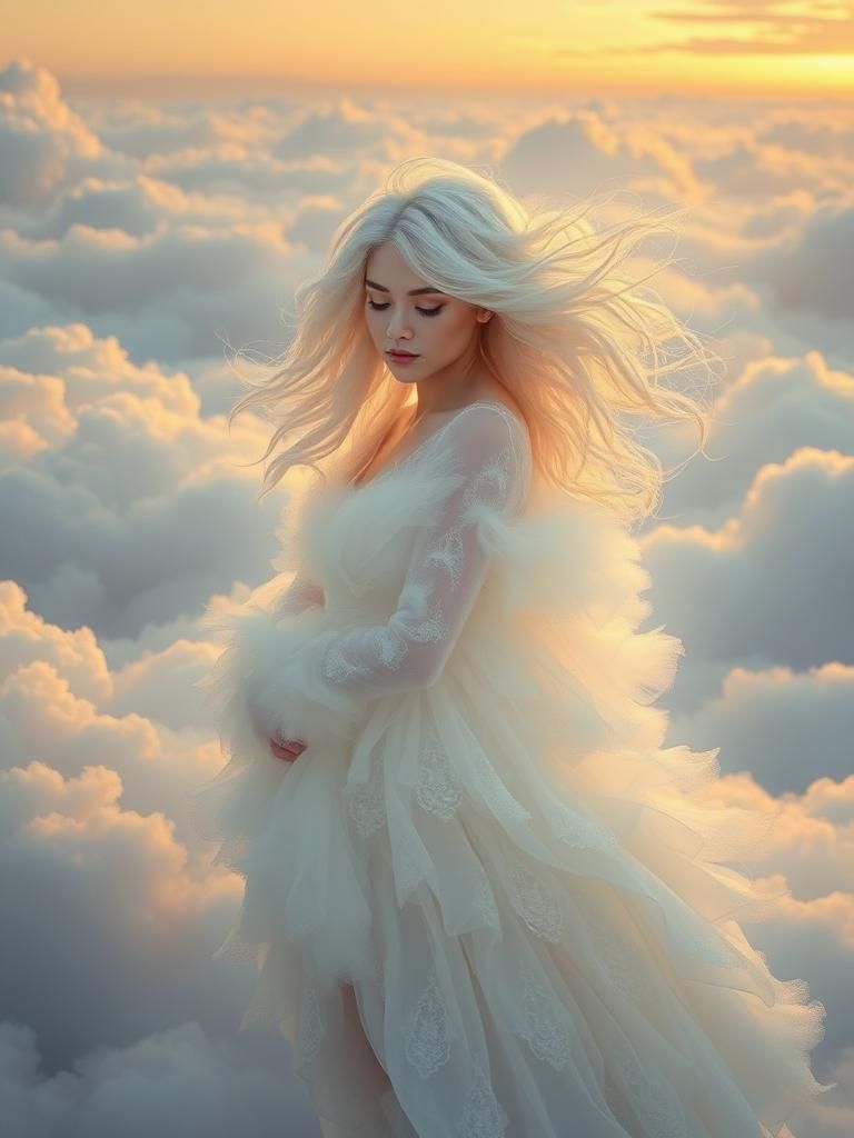 Ethereal Air Elemental in Dreamy Cloudscape