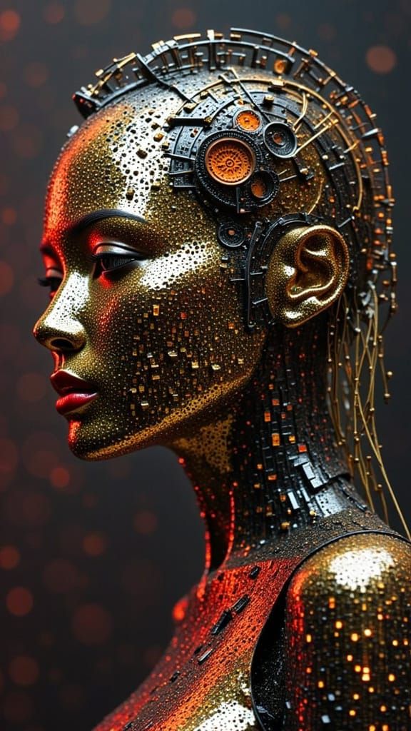 Retro Robot with Cinématographe Lumière Aesthetics