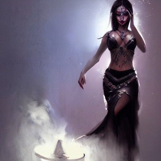Sinister Belly Dancer in Smoky Haze