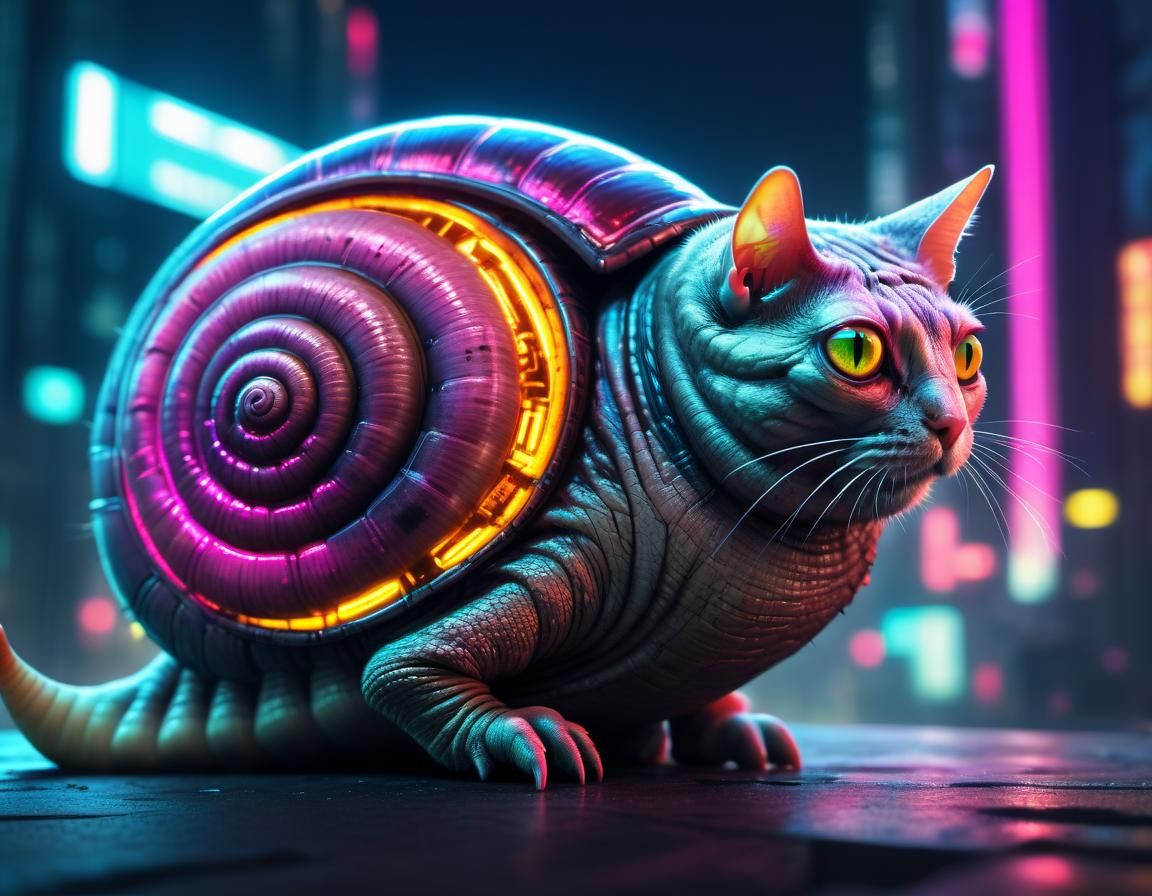 Biopunk cat-snail
