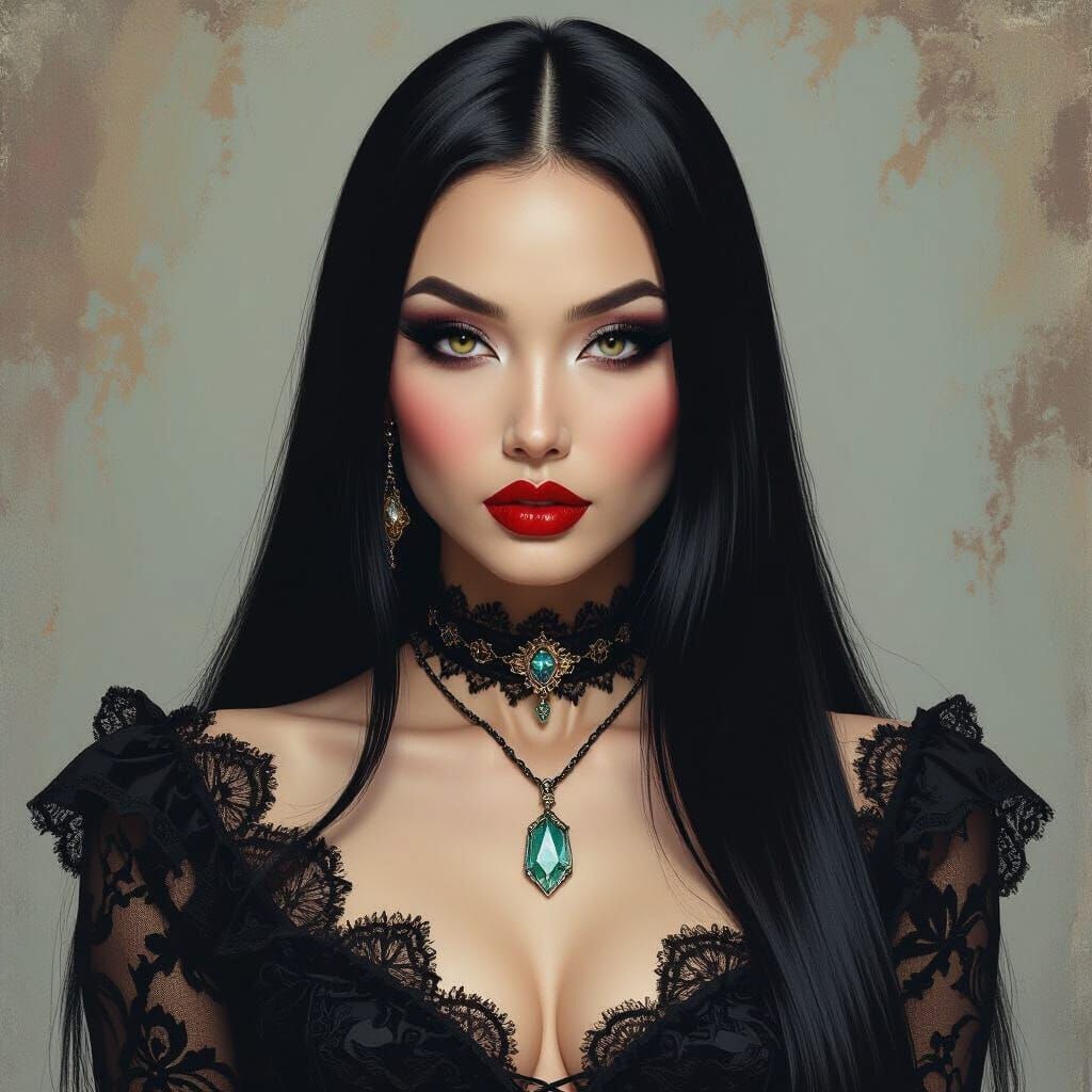 Glamorous Witch Horror Poster Painting