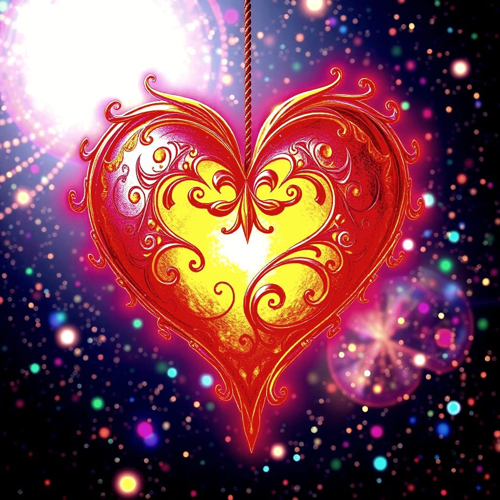 Holographic Love Heart in Astral Cosmic Style