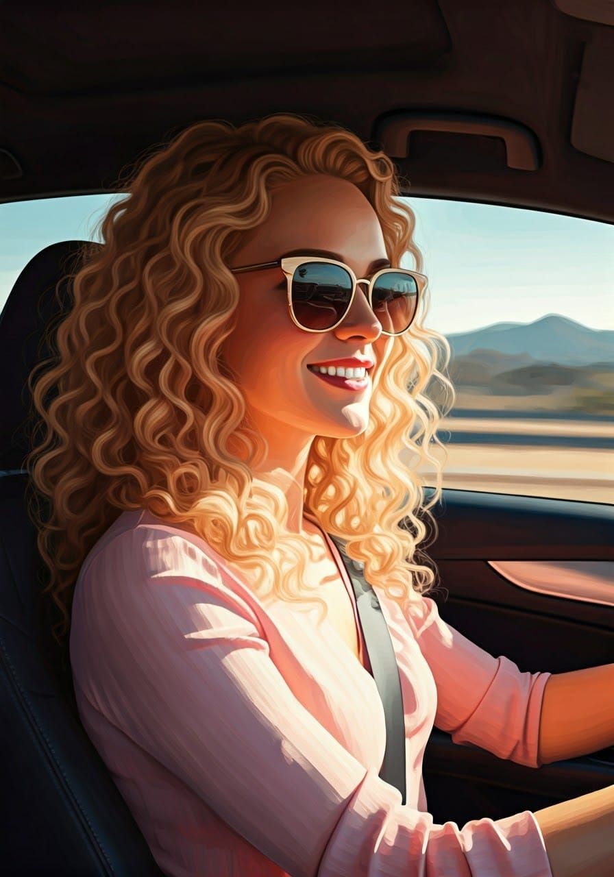 Golden Hour Drive in California Chic