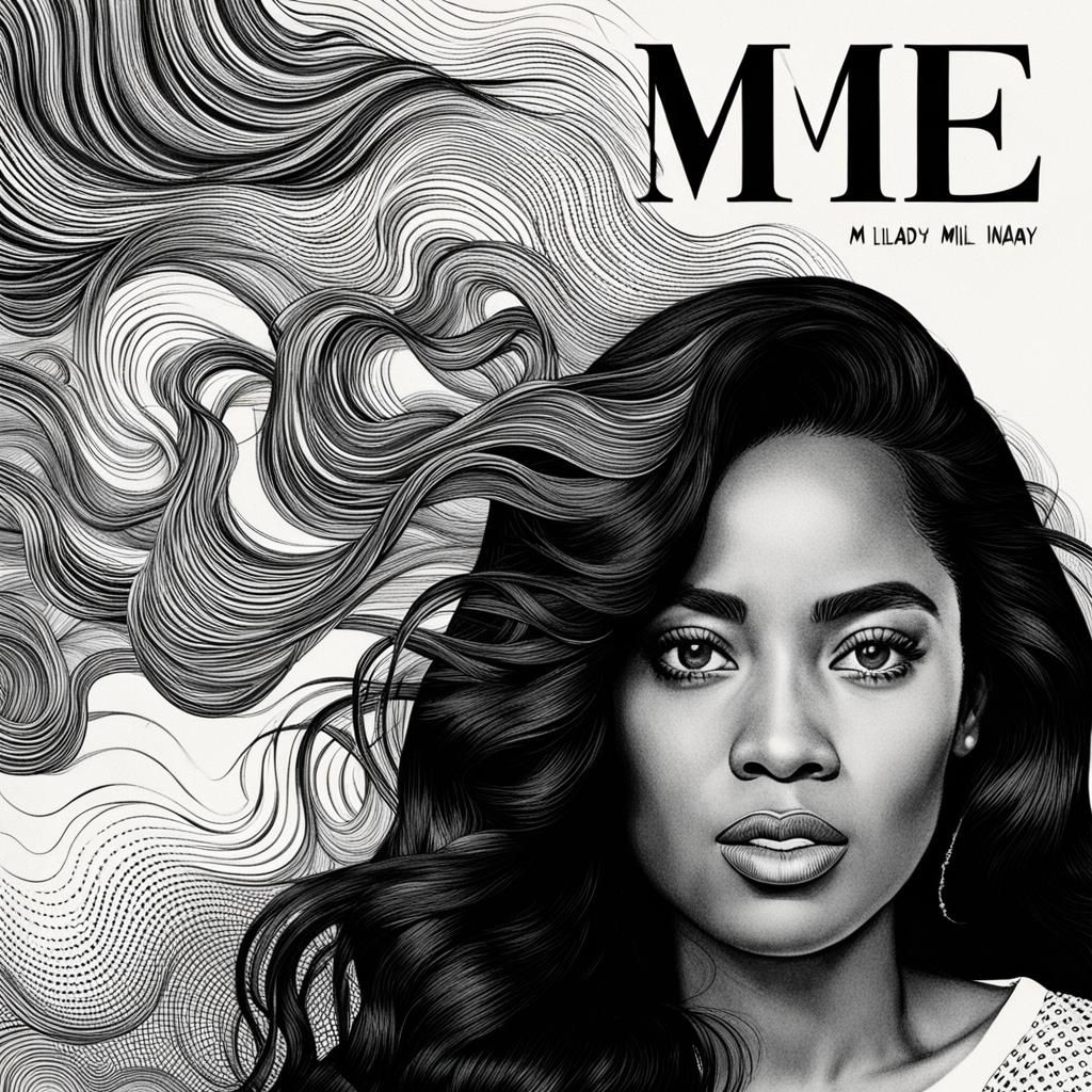 Vintage-Style Portrait of Woman with Wavy Hair