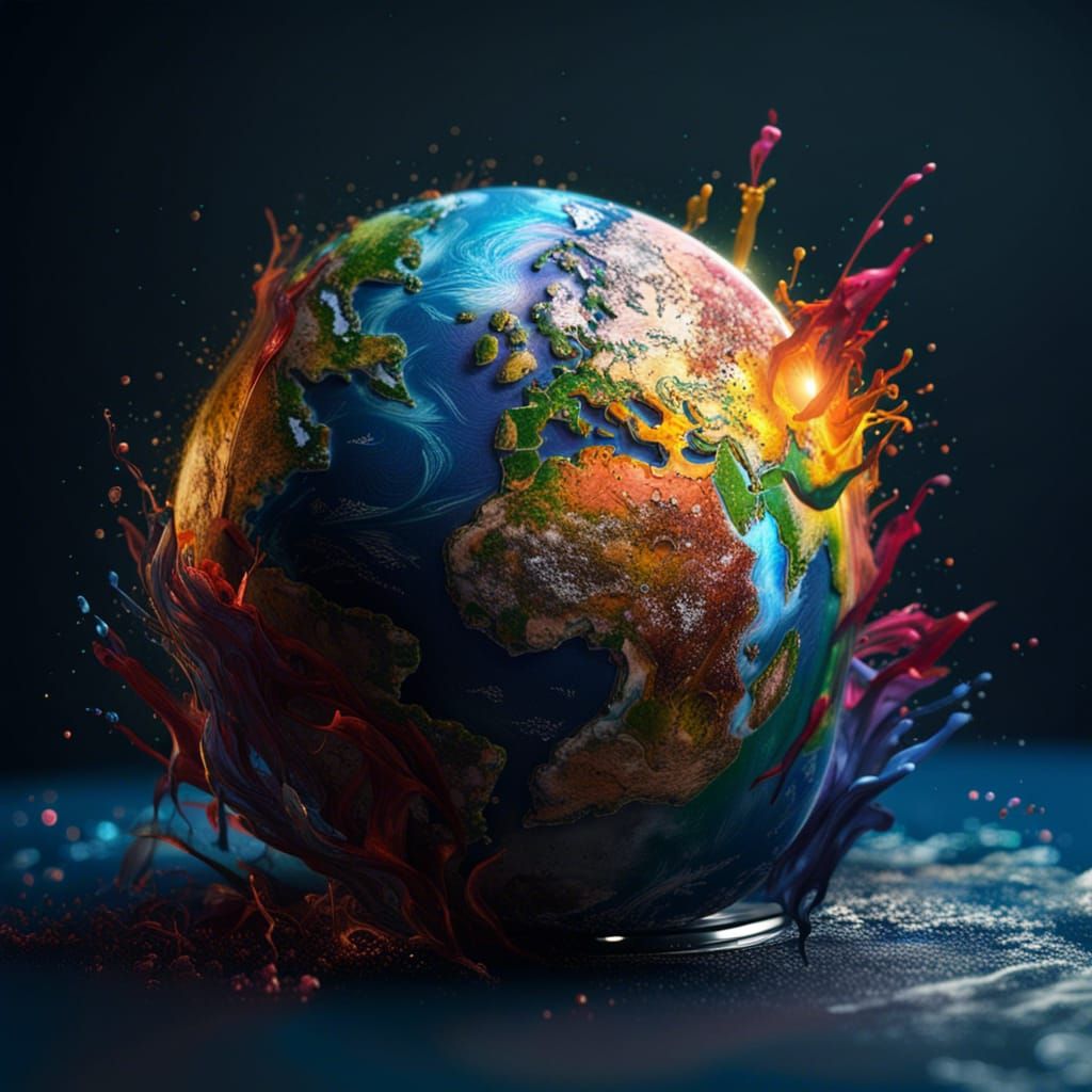 Hyperrealistic Earth: Colorful Concept Art