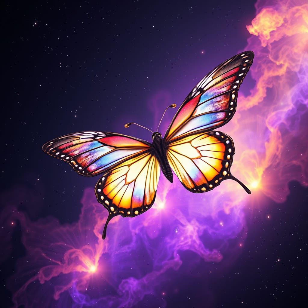 Majestic Butterfly in Cosmic Expanse