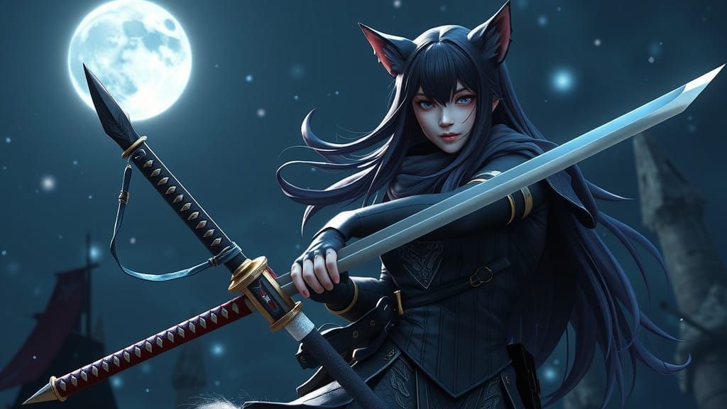 Ethereal Knightess Unleashes Lunar Fury