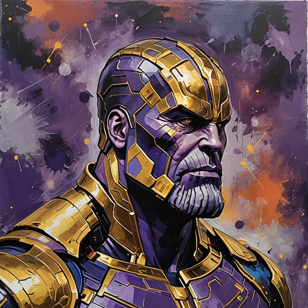Abstract Side View of Thanos
