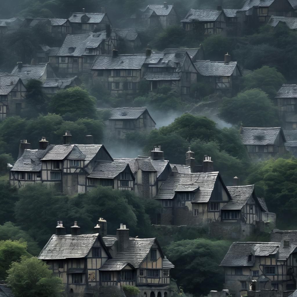 a hauntingly isolated, hilltop English village shrouded in mist and encircled by a dark, dense forest. The town is known...