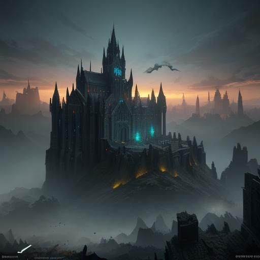 Gothic Unicorn in Ruined City: 3D Game Cinematic