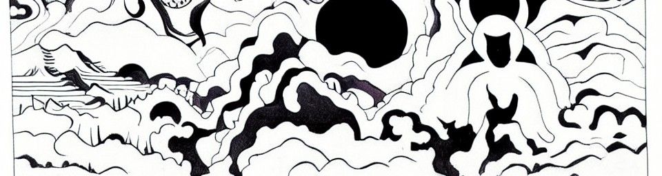 Thai Mountain Landscape with Ghosts in Surrealist Style