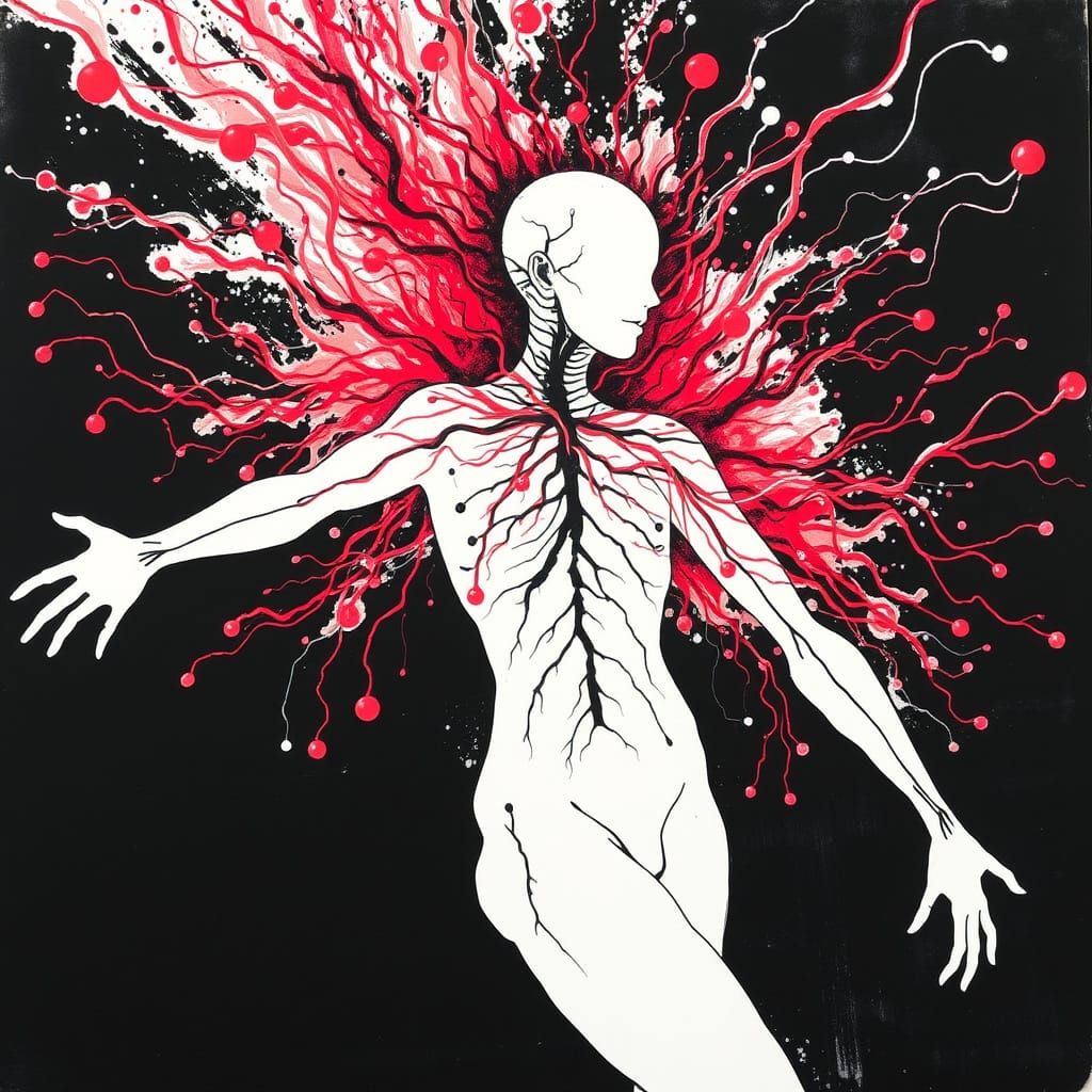 Inkpulse Body Transformed by Emotional Ink Tendrils