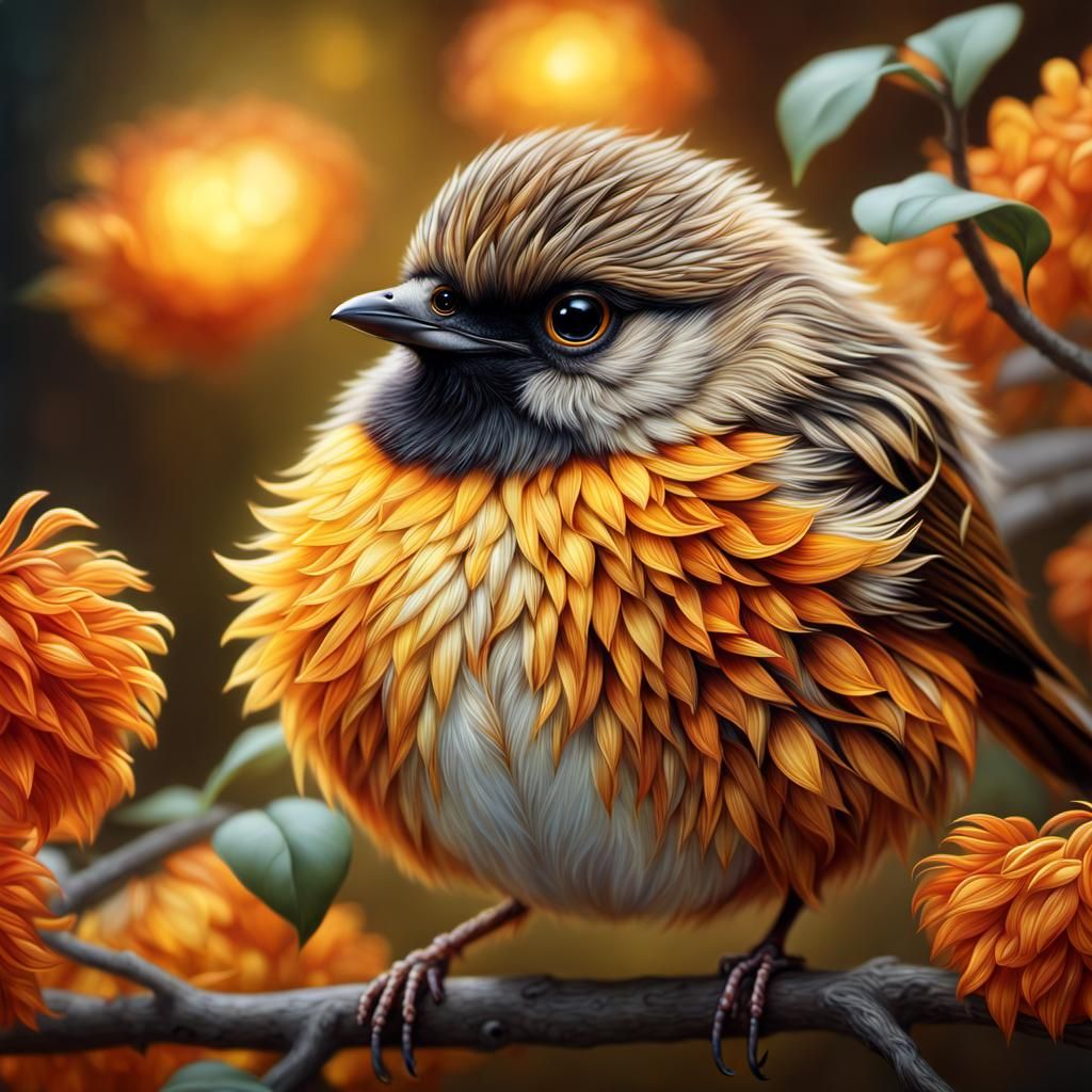 Amber Flame Bird in Magical Realism