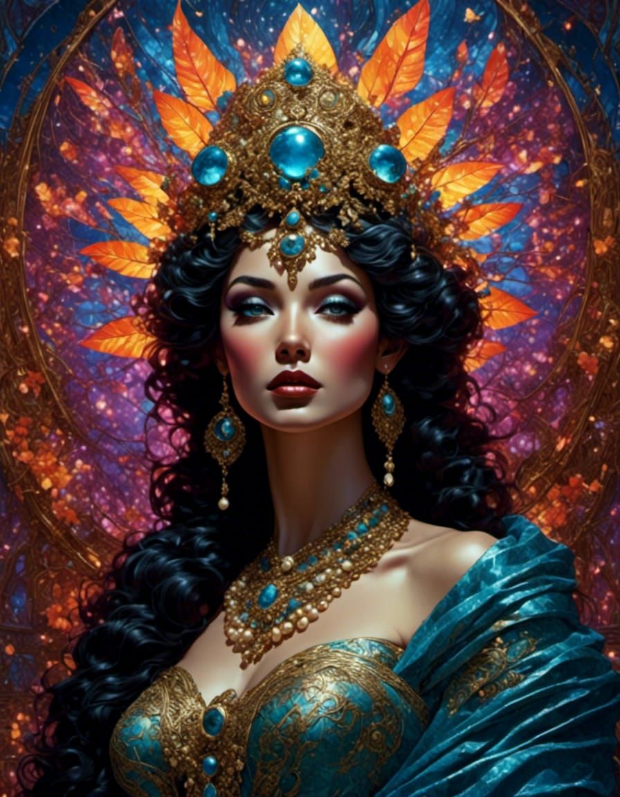 Mountain Goddess Portrait in Hyperrealist Style