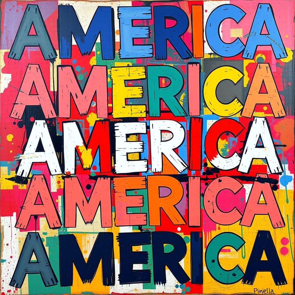 Abstract Expressionist Art: AMERICA in Bold Colors