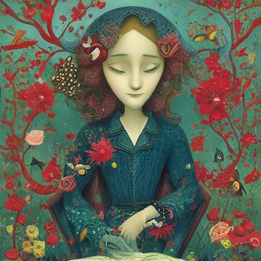 Ethereal Character Portrait in Dark Surrealist Style