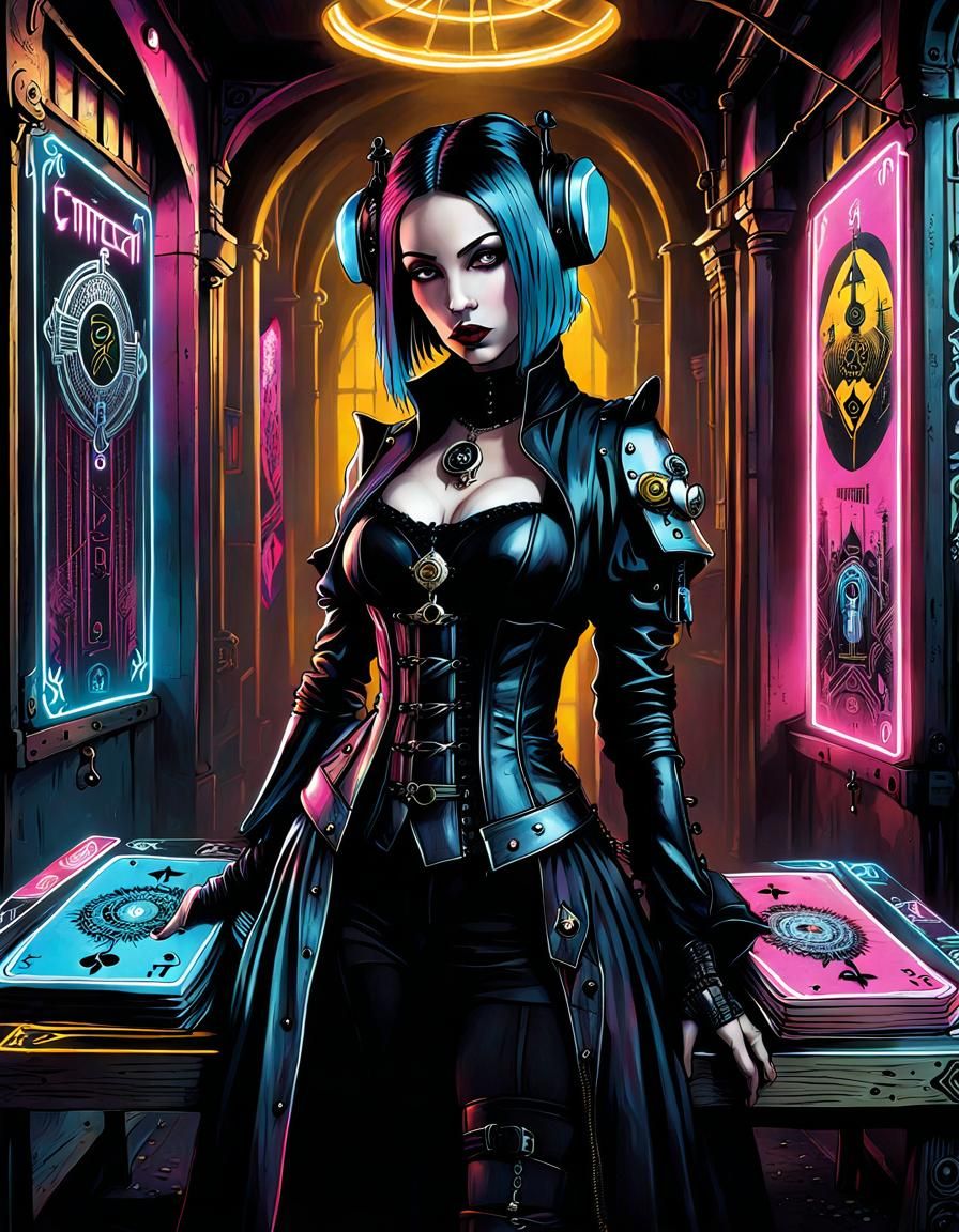 Cyberpunk Gothic Tarot Deck Graffiti Art