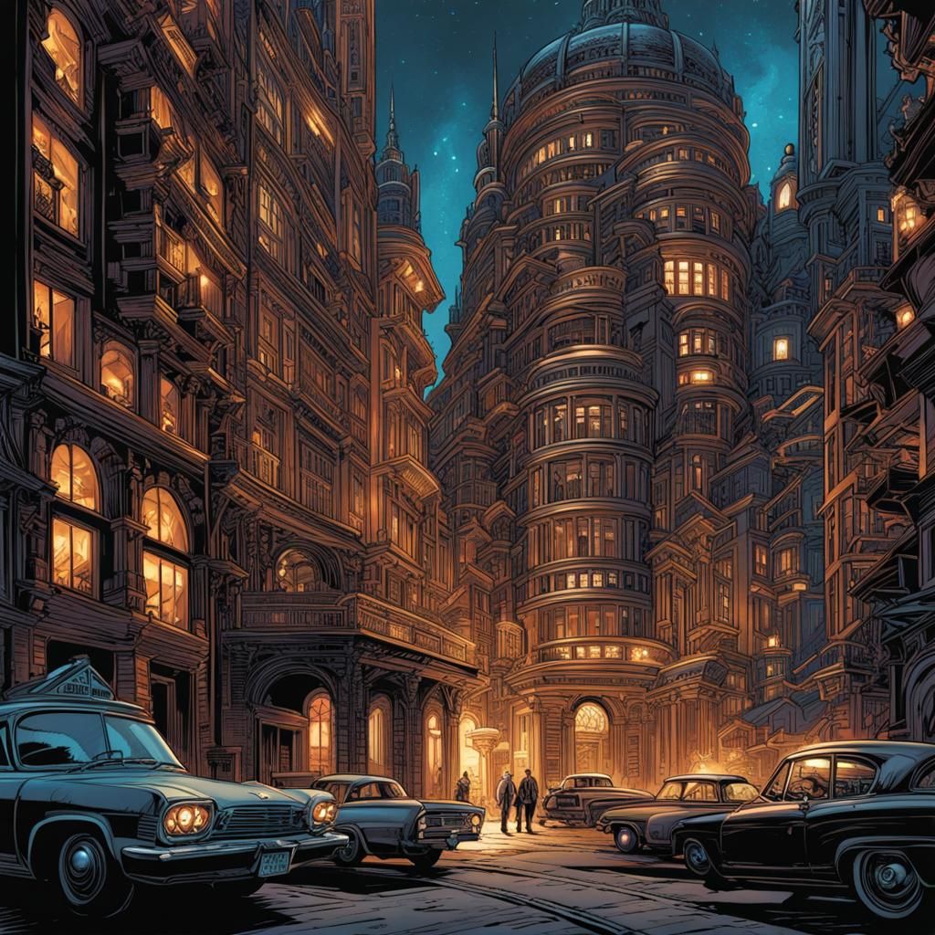 Building in Comic Book Style Illustration