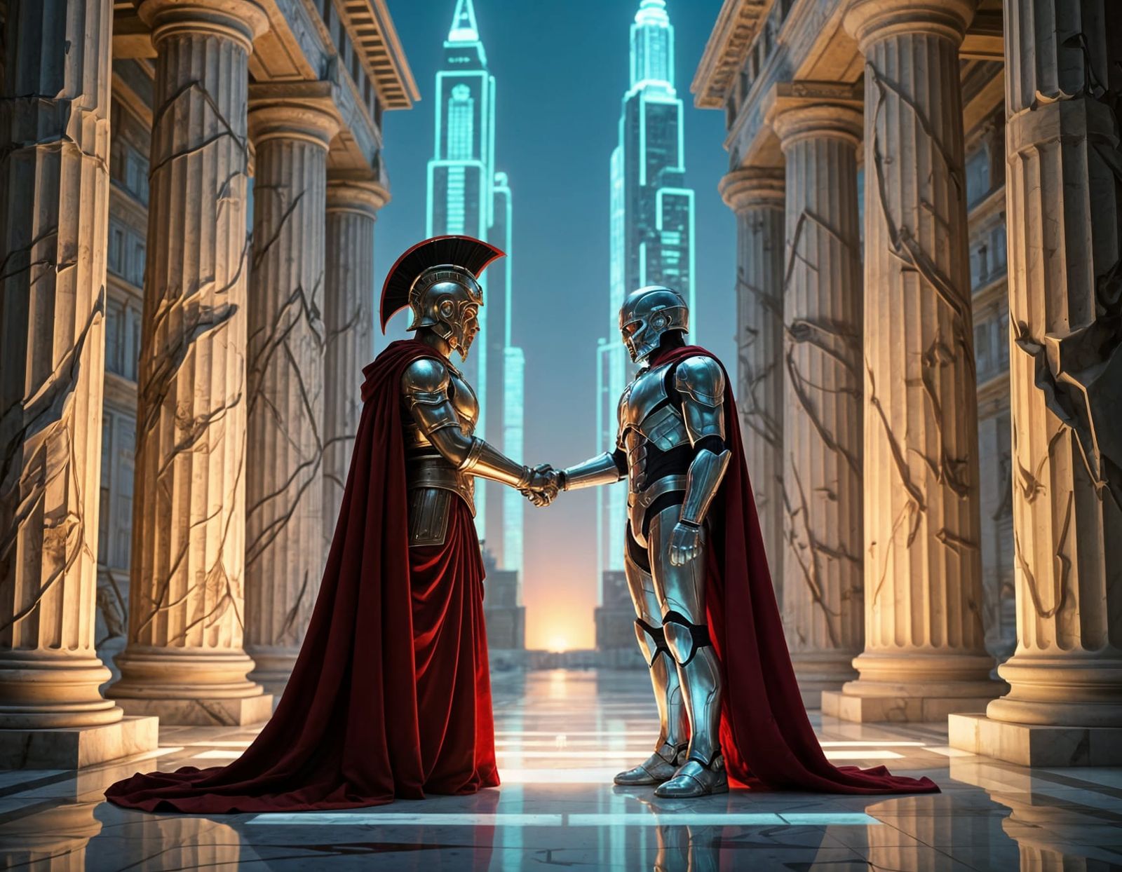 Spartan King Meets Future President in Epic Cinematic Style