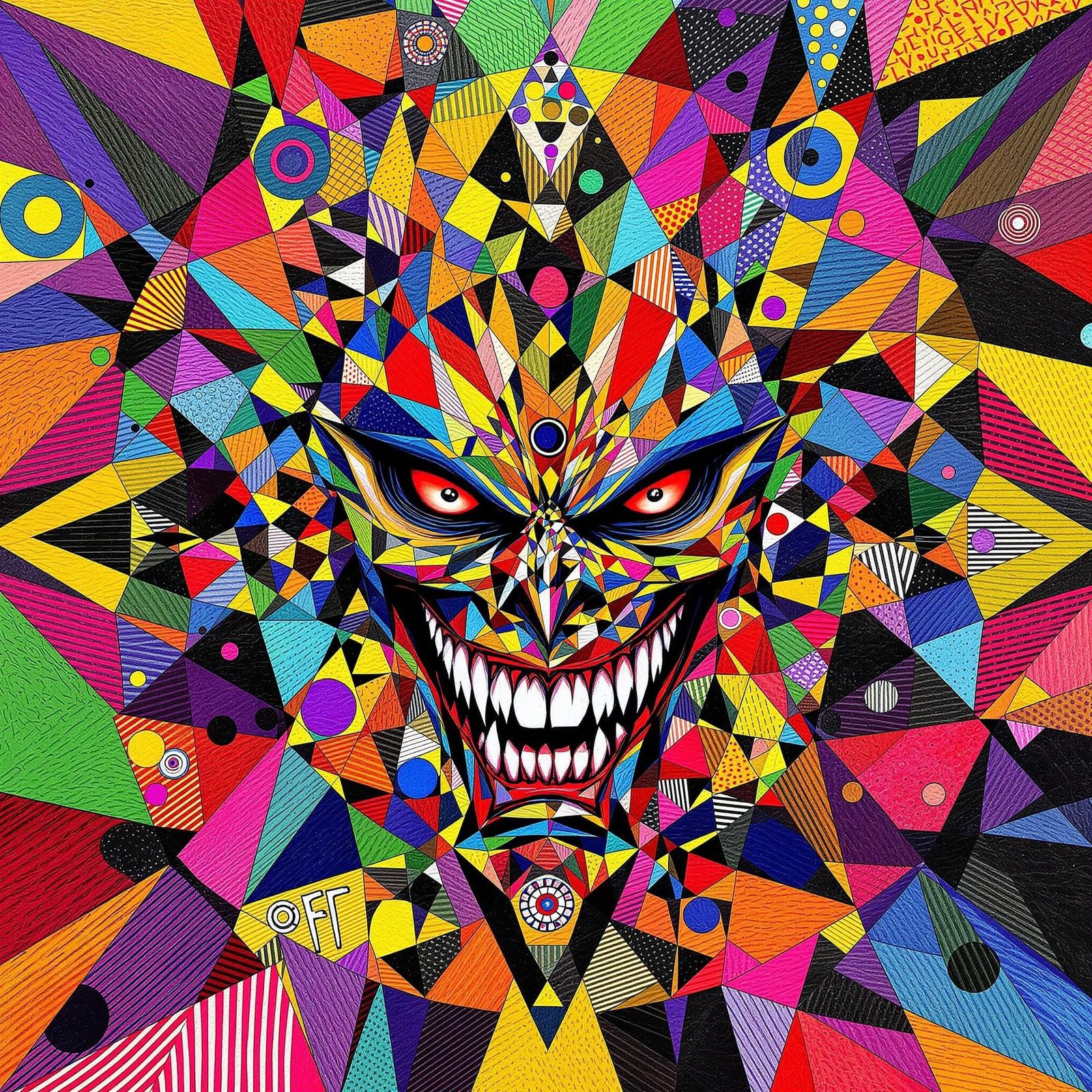 Psychedelic Geometric Portraits in Swirling Colors