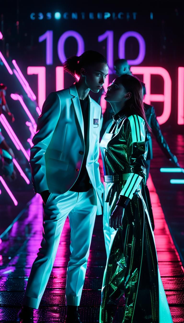 Neon Runway: Sci-Fi Fashion in Cyberpunk Style