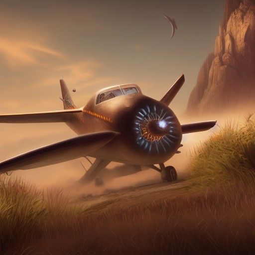 Boy's Plane Crashing: Detailed Matte Painting