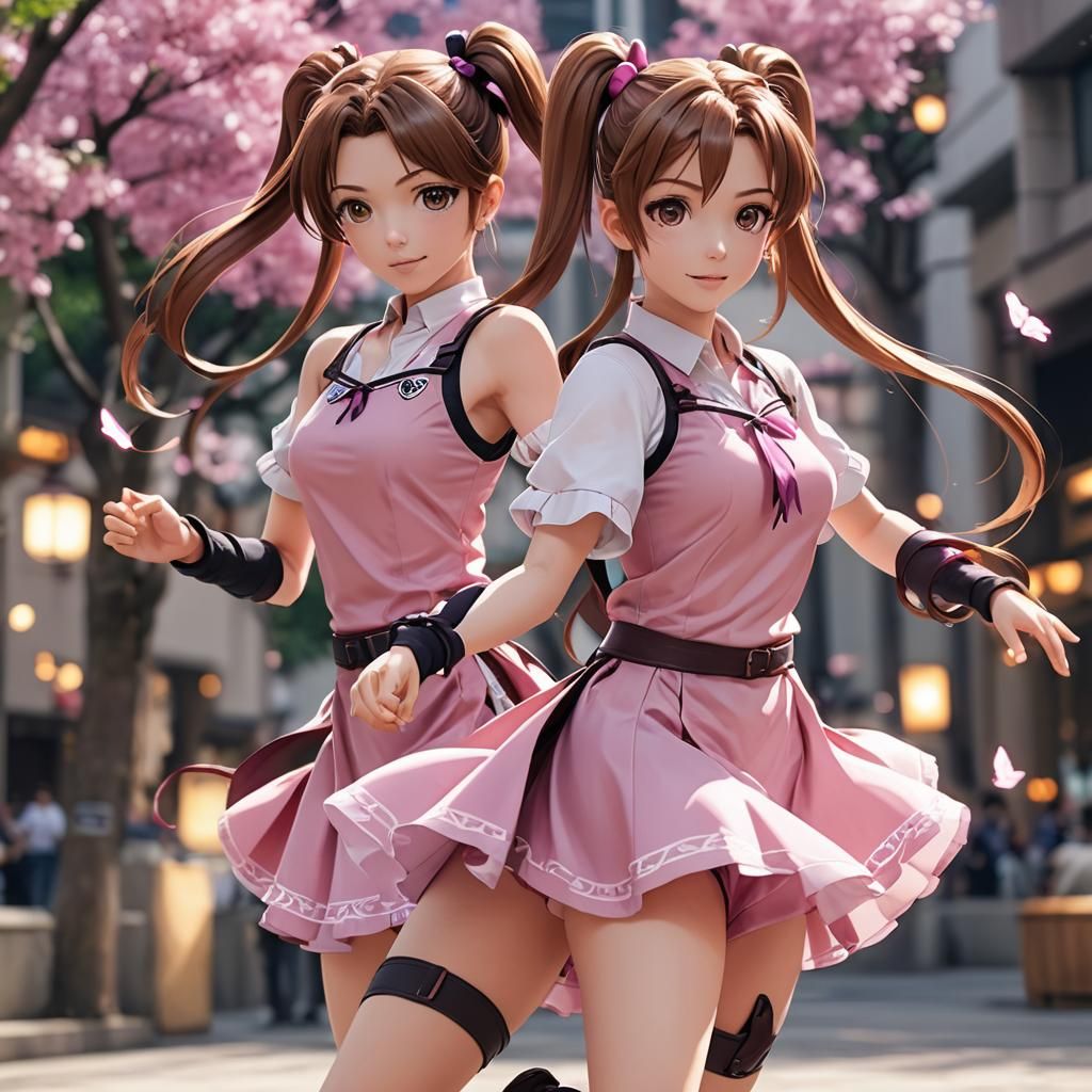 Woman in Pink Dress: RPG Character in Digital Art