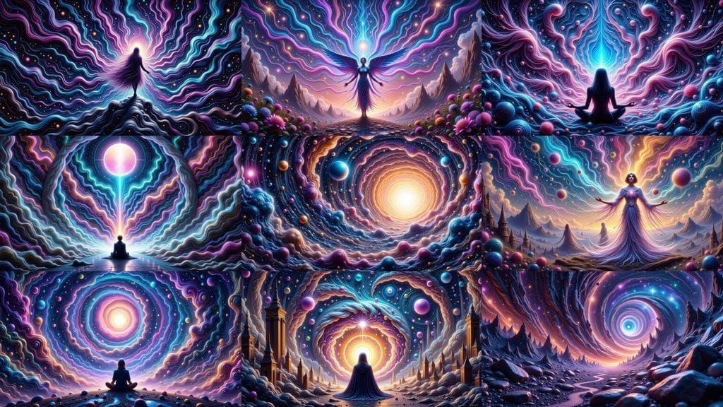 Cyberpunk Digital Art of Gods Hacking Reality