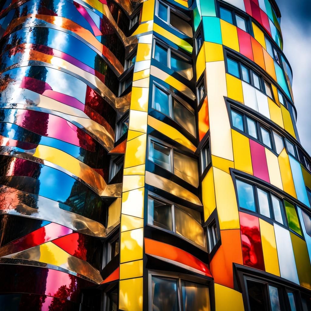 Whimsical High-Rise Building in Dr. Seuss Style