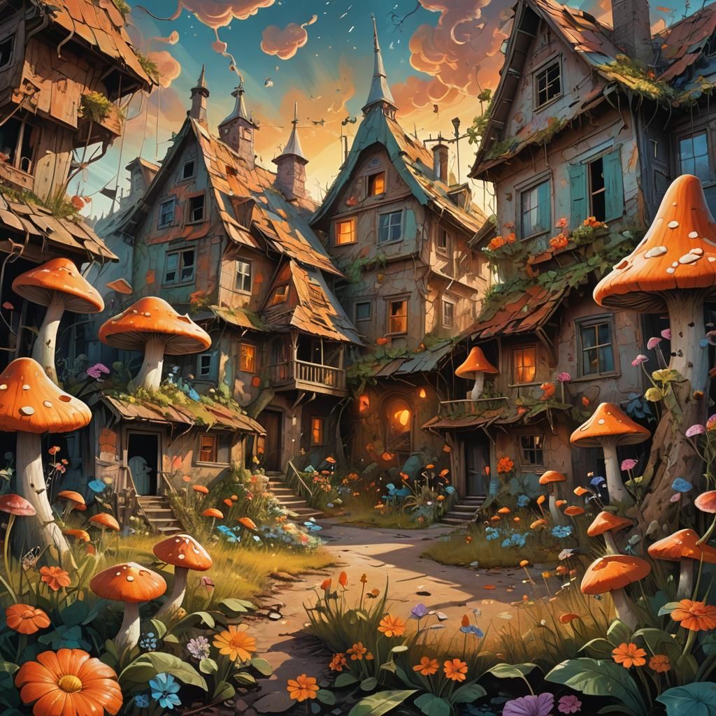 Post-Apocalyptic Surrealism: Nature's Return in Vibrant Colo...