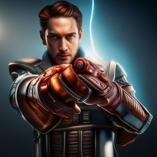 Hyperrealistic Power Glove with Intricate Details