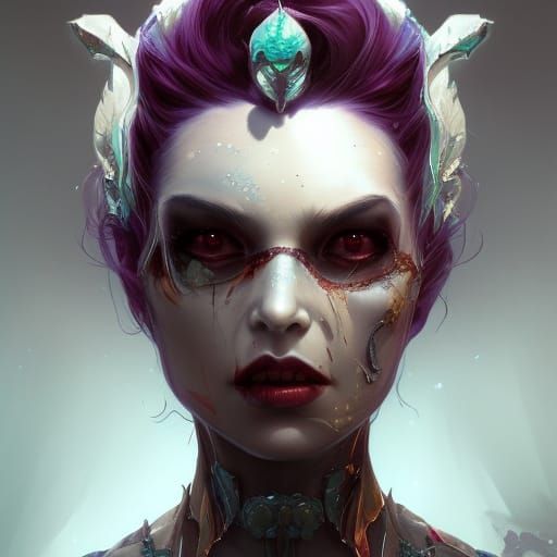Undead Queen Portrait in Hyperdetailed Style