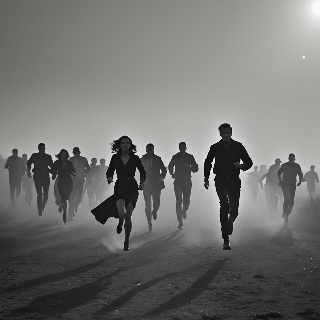 Film Noir: Girl Chased at Dawn in Black and White