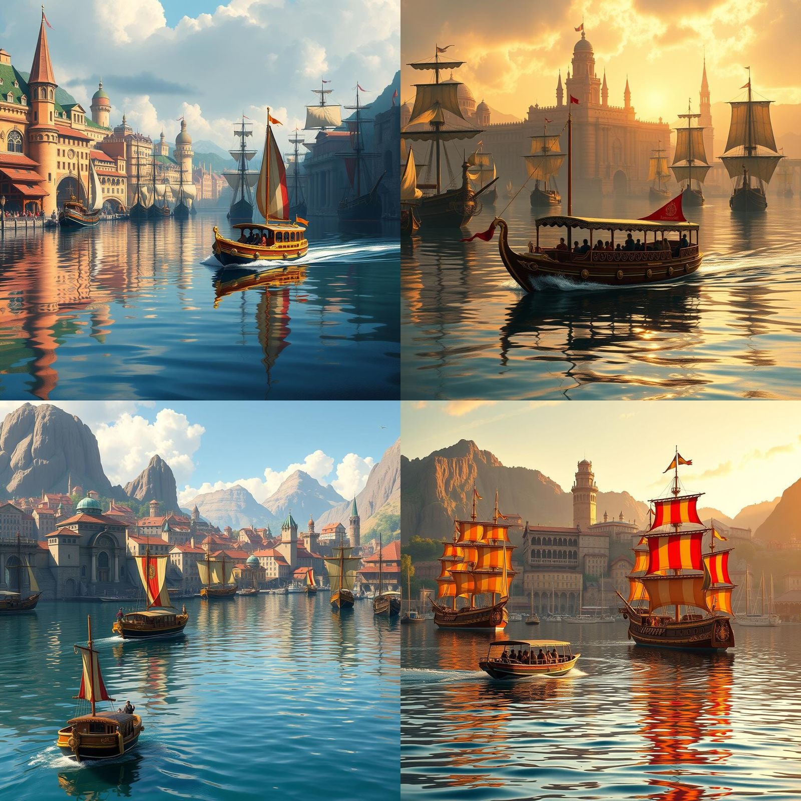 Ornate Tour Boat on Lake Caladwyn: Digital Art