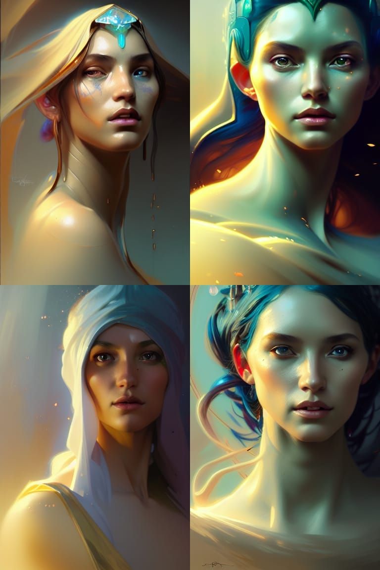 Sorceress Goddess Portrait in Hyperdetailed Digital Art