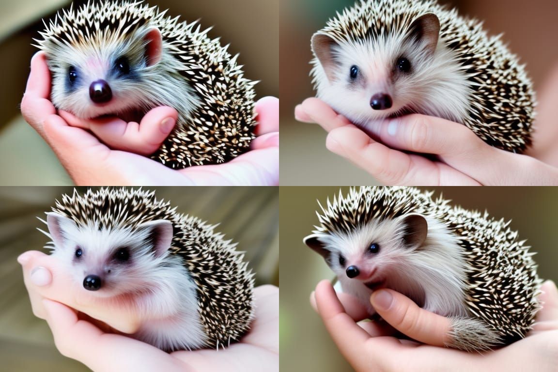 Adorable Baby Hedgehog Curled Up in a Ball