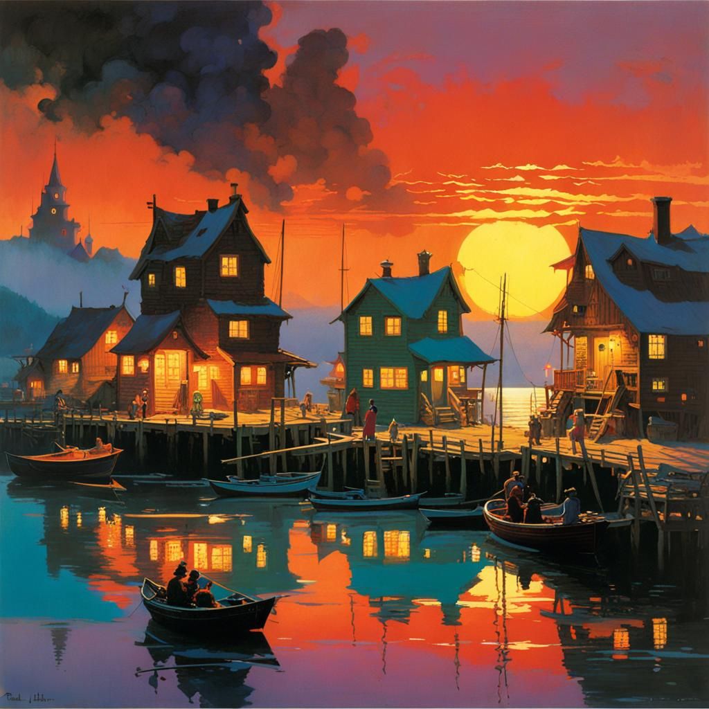 Cozy Fishing Village in Romantic Style